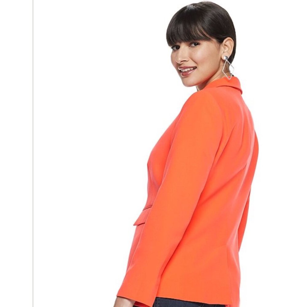 NWOT Nine West Women's the Bold Blazer Orange Size 10 - Picture 3 of 4